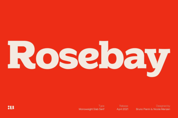 70年代复古品牌推广海报标题标志logo设计粗体衬线英文字体素材 Rosebay Slab