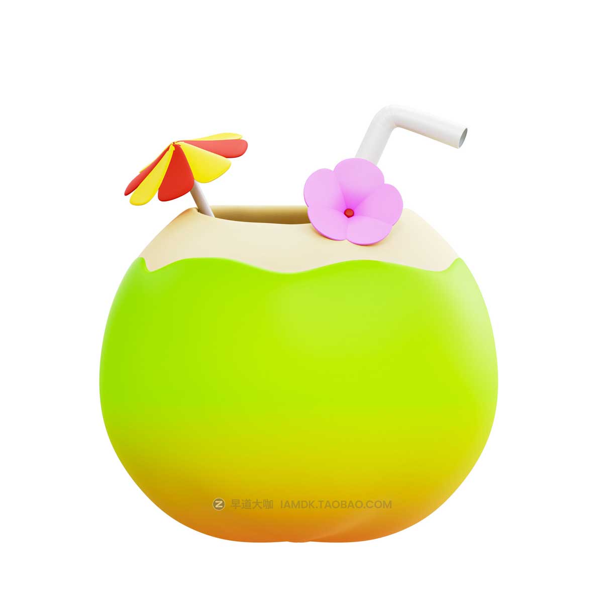 20款卡通有趣夏季度假元素3D手绘插图图标Icons设计素材包 Summer 3D Illustration Pack插图5