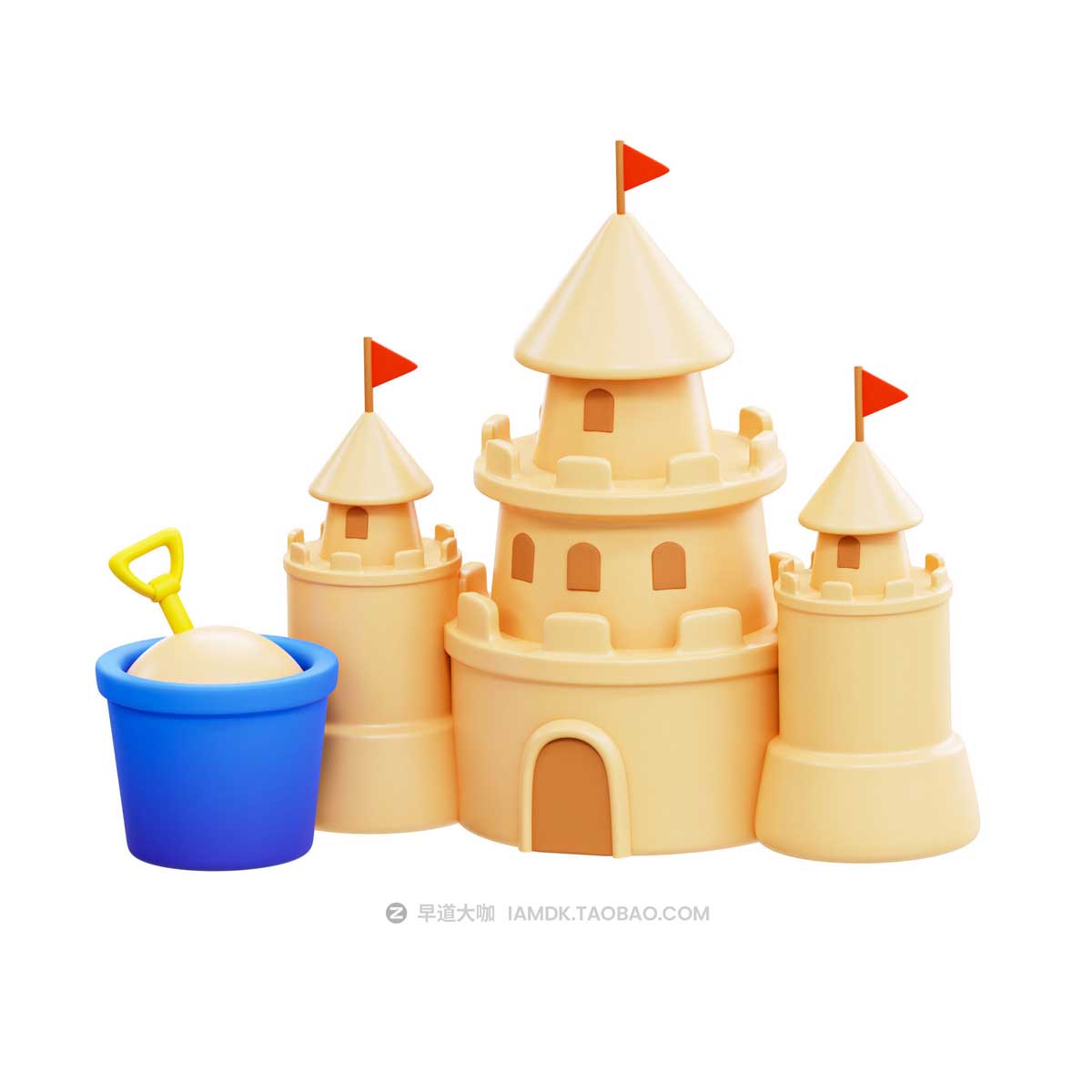 20款卡通有趣夏季度假元素3D手绘插图图标Icons设计素材包 Summer 3D Illustration Pack插图17