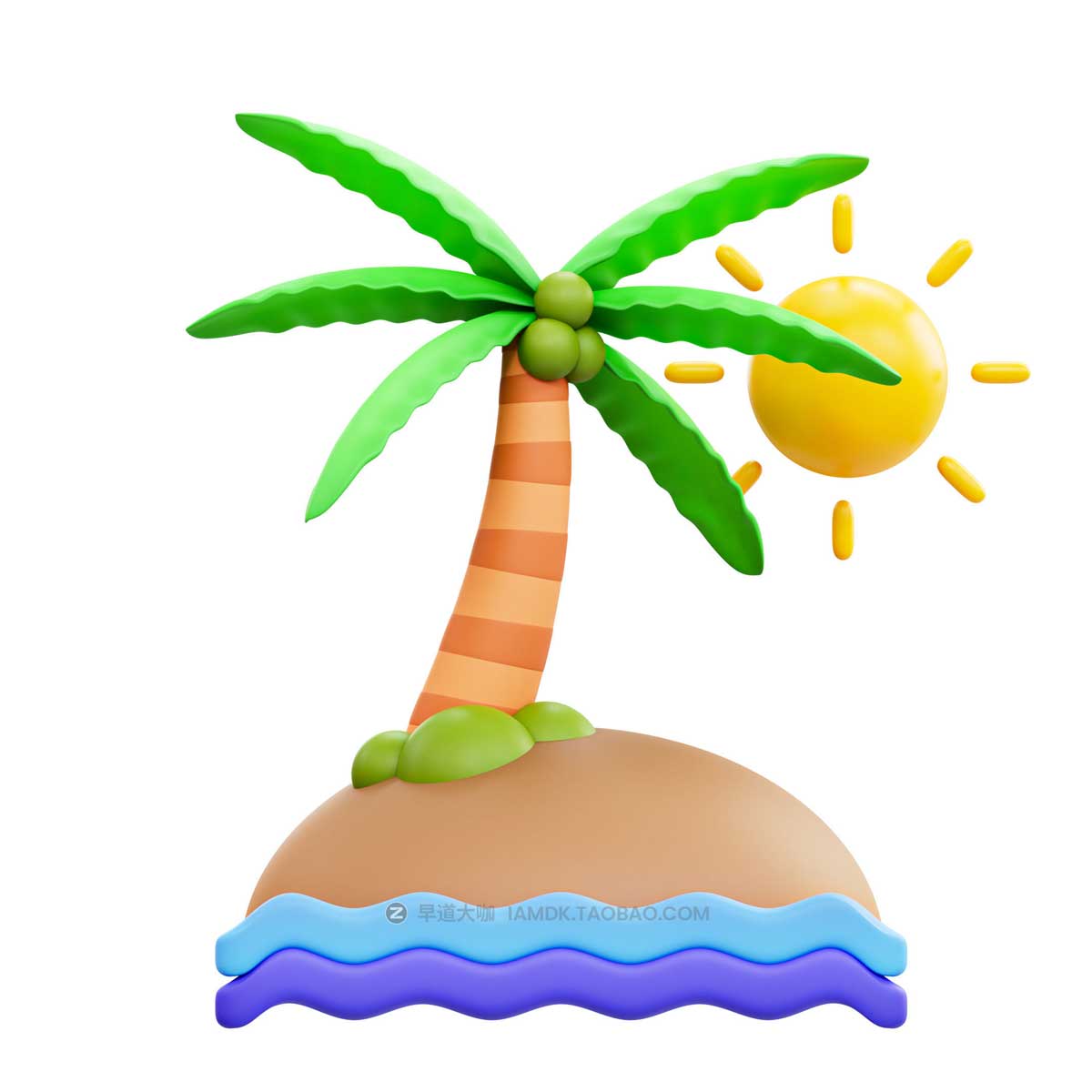 20款卡通有趣夏季度假元素3D手绘插图图标Icons设计素材包 Summer 3D Illustration Pack插图22