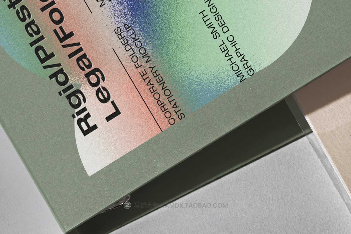 时尚精品画册文件夹封面设计效果展示贴图ps样机素材 Stationary Document Psd Folder Mockup插图1