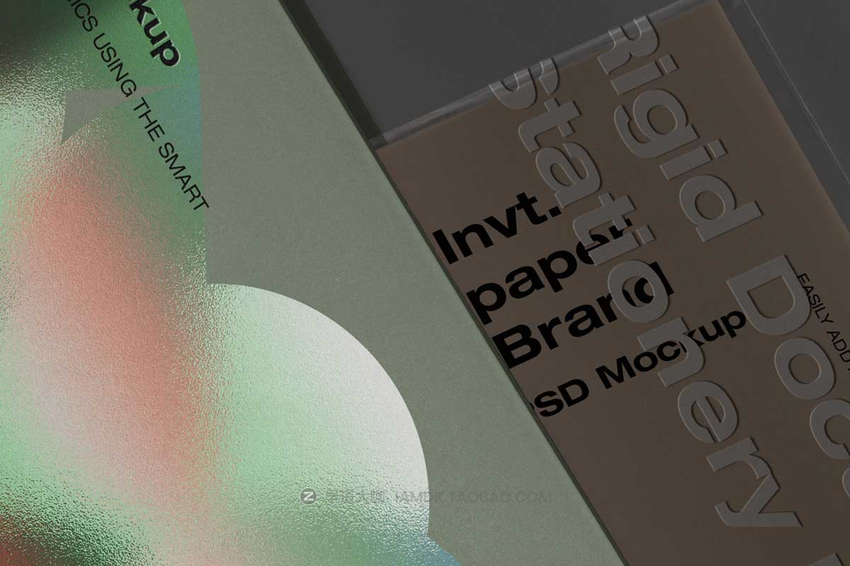 时尚精品画册文件夹封面设计效果展示贴图ps样机素材 Stationary Document Psd Folder Mockup插图3
