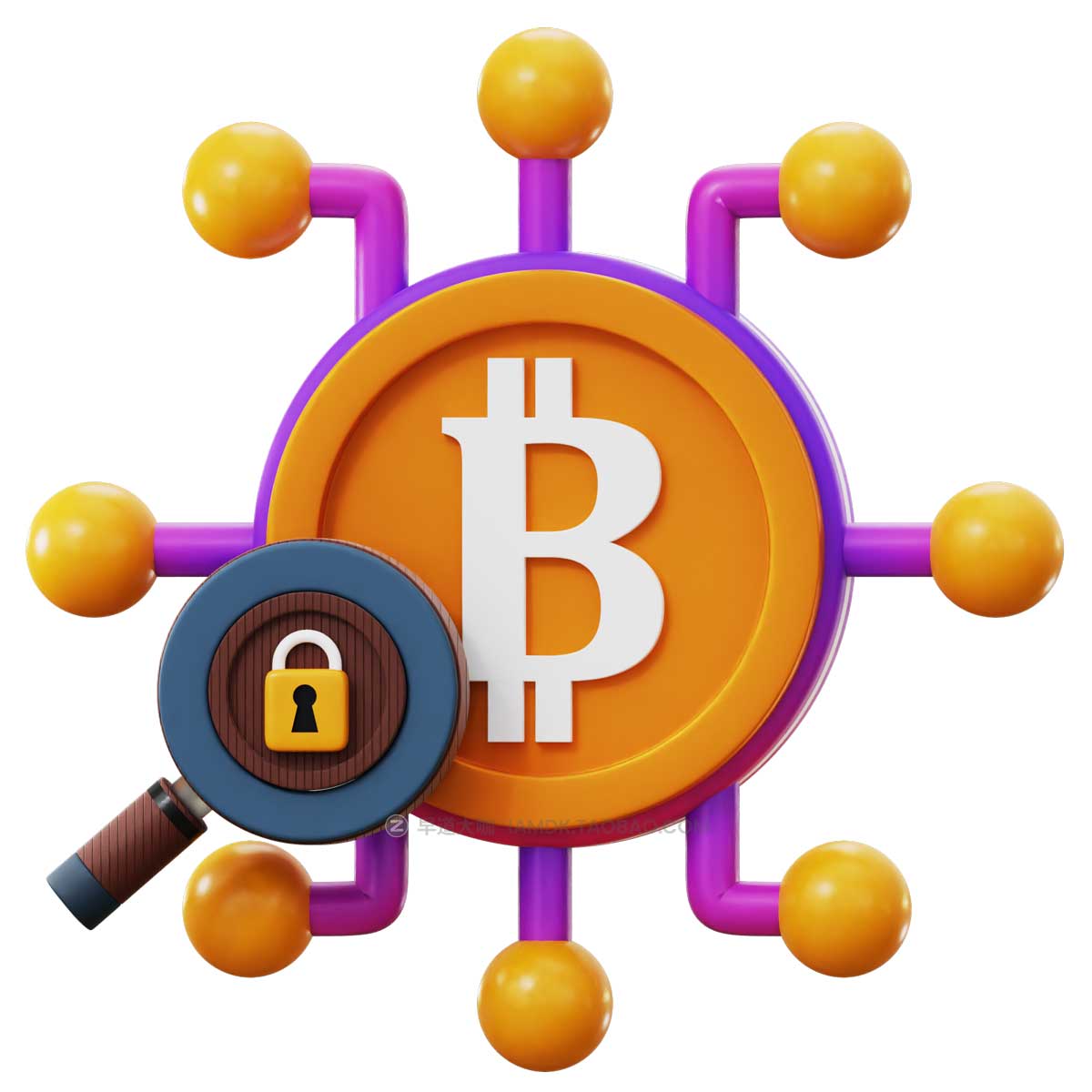 20款时尚加密货币比特币金融银行理财3D插画图标Icons设计素材 Crypto 3D Icon插图7