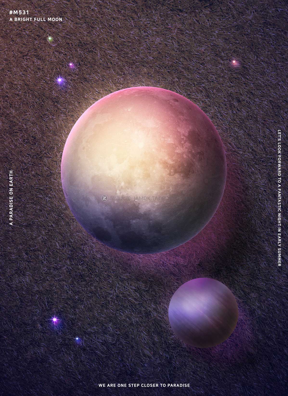 21款创意公司企业室内圆形星球天体挂画海报主视觉KV设计PSD模板源文件 Creative Planet Poster Template插图5