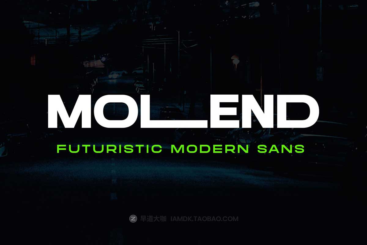 未来派科幻科技实验性几何风PSAI无衬线英文字体安装包素材 Molend – Futuristic Sans插图1