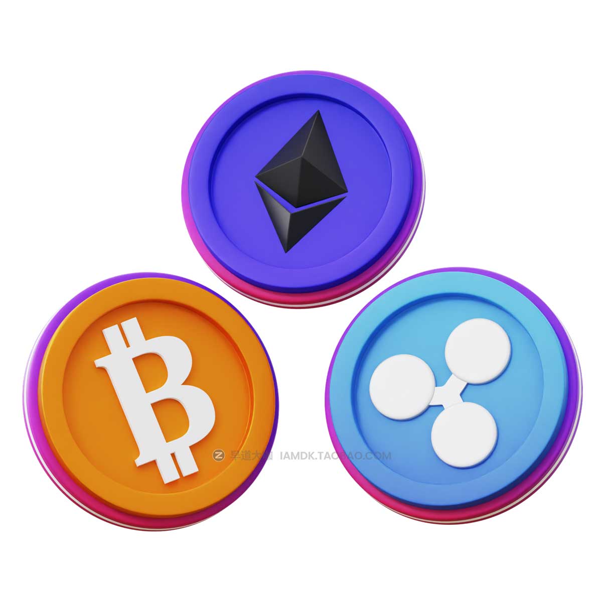 20款时尚加密货币比特币金融银行理财3D插画图标Icons设计素材 Crypto 3D Icon插图19