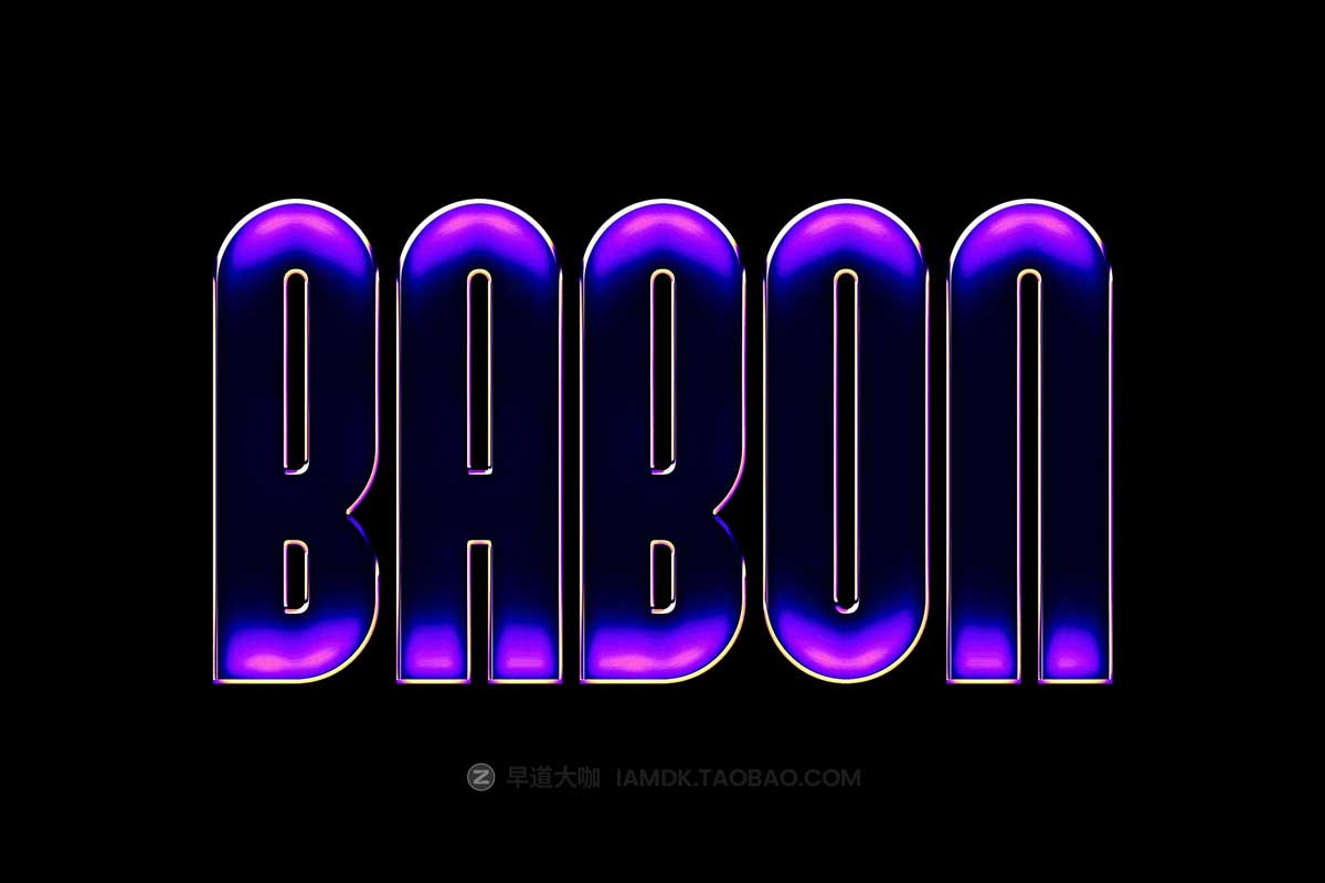 潮流霓虹发光镀铬金属效果Logo标题PS样机滤镜模板素材 Glowing Chrome Effect插图5