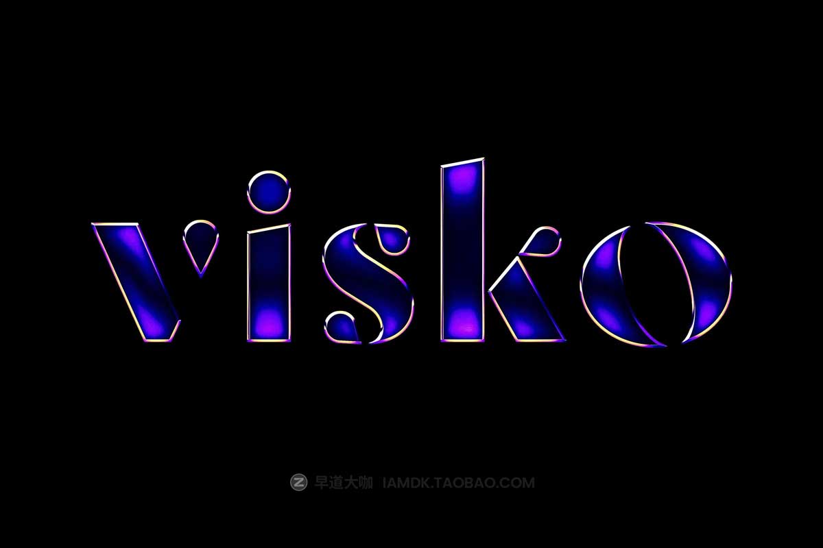 潮流霓虹发光镀铬金属效果Logo标题PS样机滤镜模板素材 Glowing Chrome Effect插图4