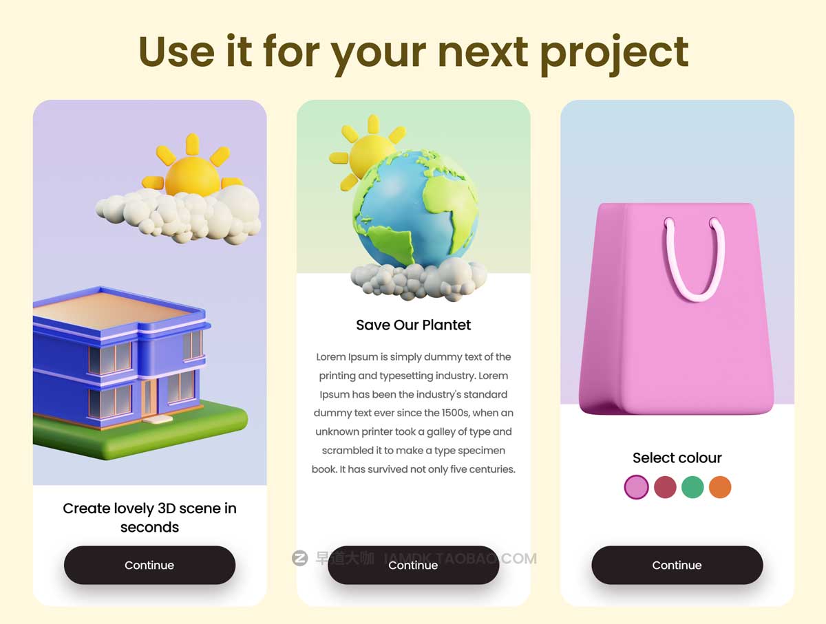 10款高级3D卡通有趣APP界面设计图标Icons设计素材包 3D Icons for your next projects插图2