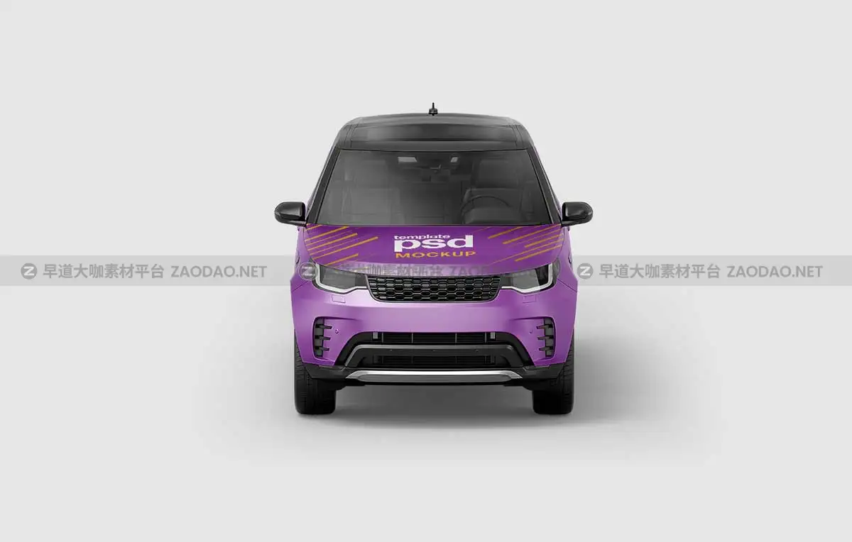 7款时尚SUV越野汽车车身广告牌画面设计PS智能贴图样机模板合集 Cargo Van Mockup Set插图3