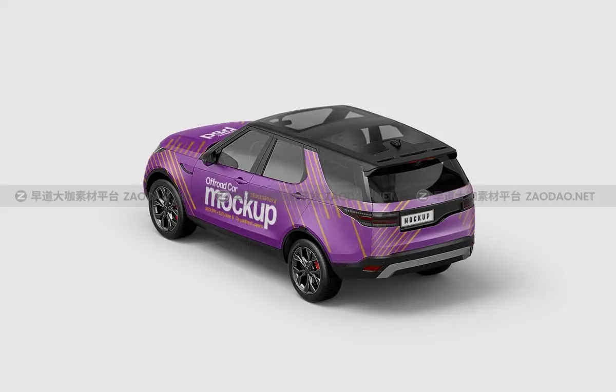 7款时尚SUV越野汽车车身广告牌画面设计PS智能贴图样机模板合集 Cargo Van Mockup Set插图6