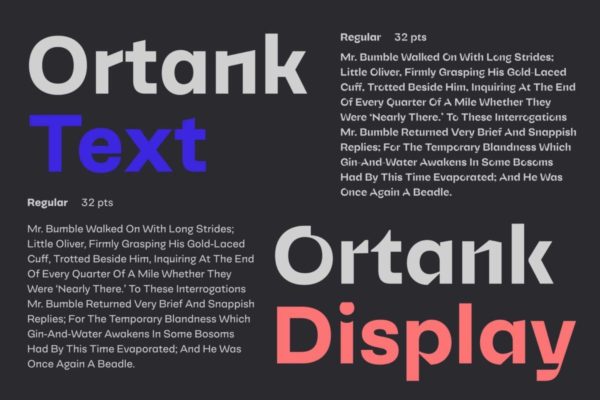 38款古典时尚怪诞几何风杂志排版无衬线英文字体安装包设计素材 Ortank Font Family