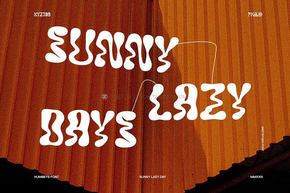 独特酸性实验性歪曲扭曲品牌杂志标题设计英文字体安装包 Humbeys – Rounded Warped Font插图7