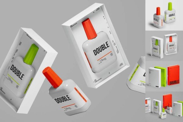 5款时尚化学粘合剂胶水塑料包装瓶包装盒设计PS智能贴图样机模板 Paint Tube Mockup Set