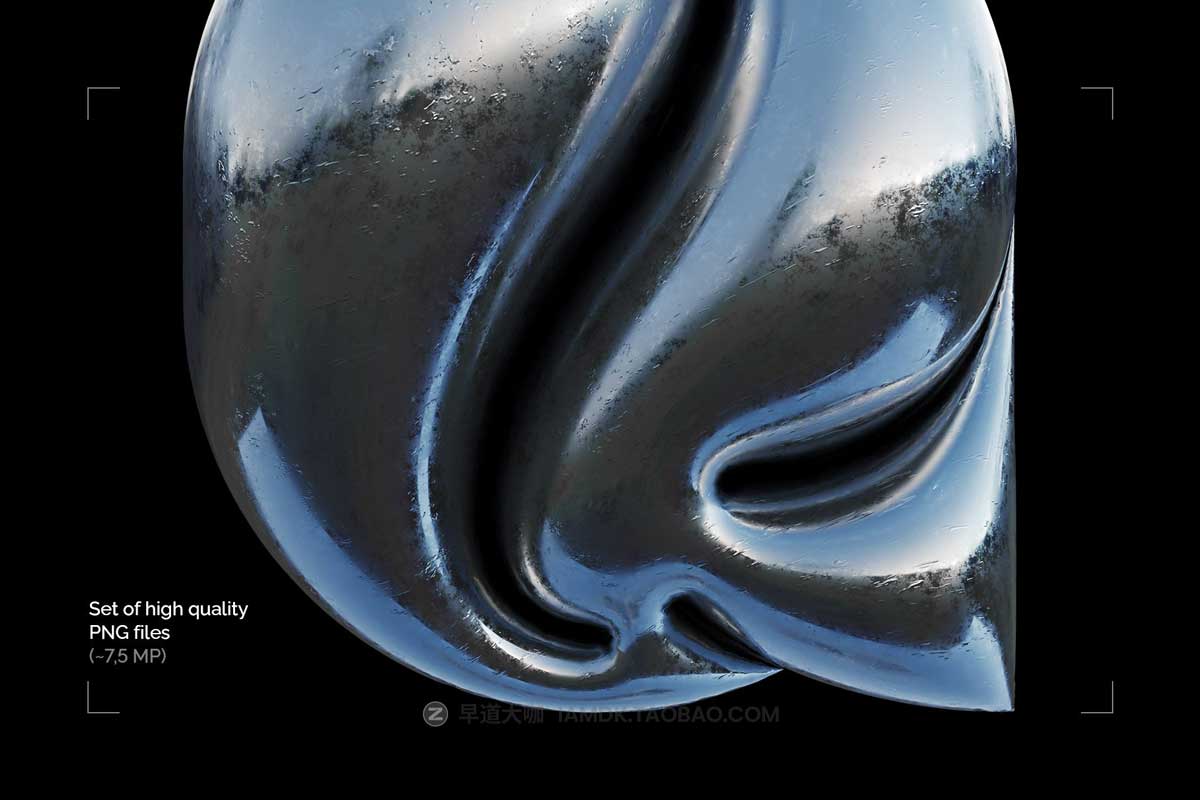 复古赛博朋克金属镀铬3D立体气泡英文字体安装包设计素材 Inflated Foil – Color Bitmap Font插图2