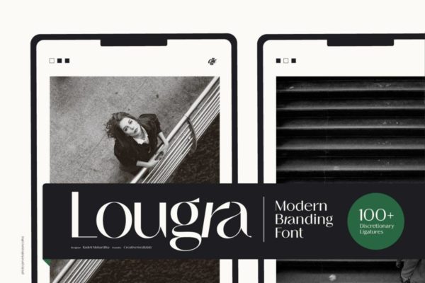 时尚优雅化妆品品牌标题Logo设计无衬线英文字体素材 Lougra – Modern Branding Font