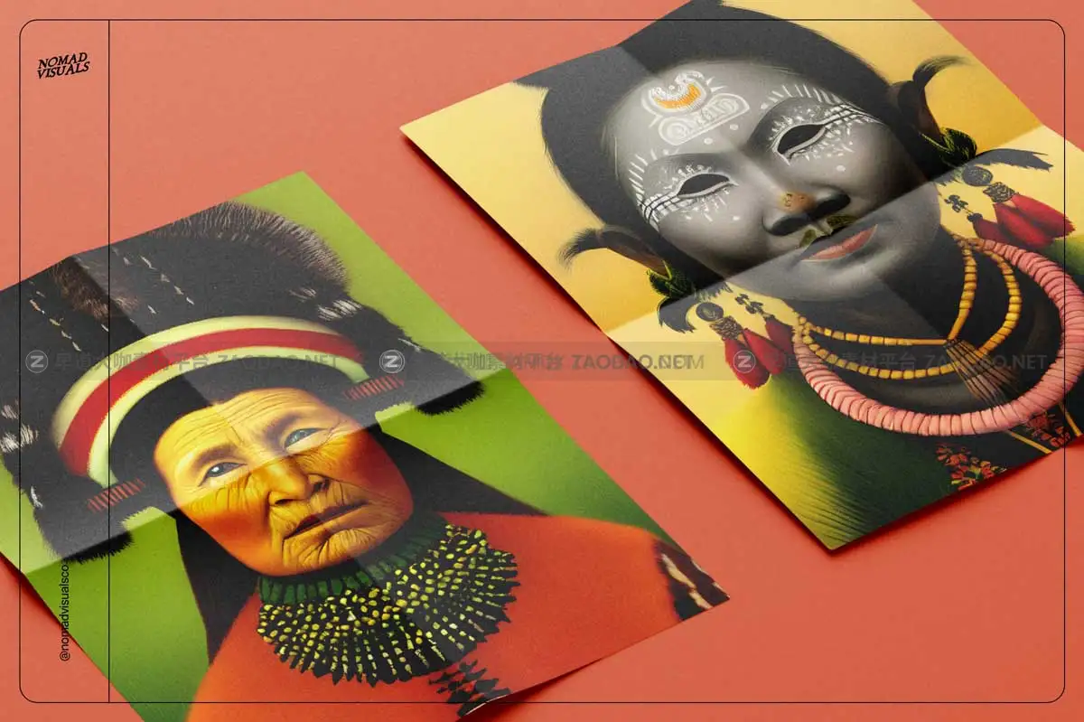 100款复古土著人物祖先首领古代原始部落肖像人像头像手绘插图插画图片素材 Portraits Vol.02插图4