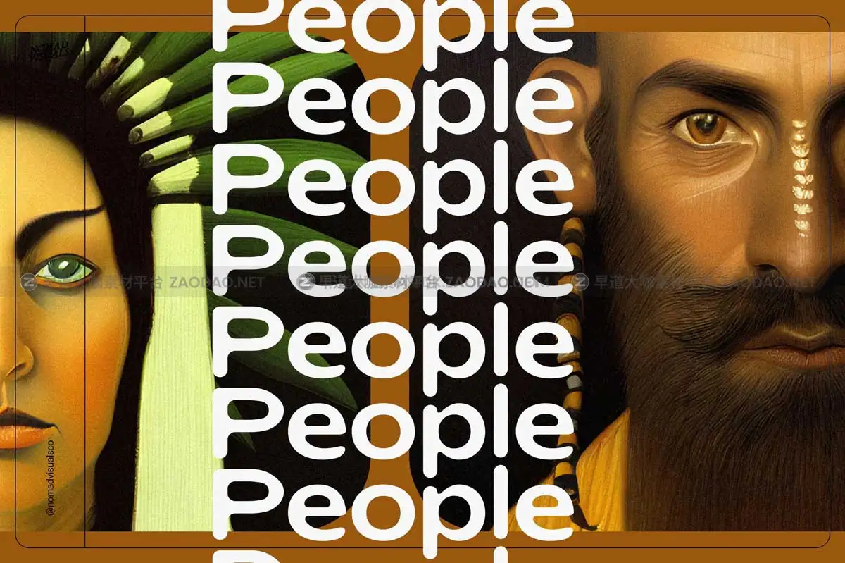 100款复古土著人物祖先首领古代原始部落肖像人像头像手绘插图插画图片素材 Portraits Vol.02插图22