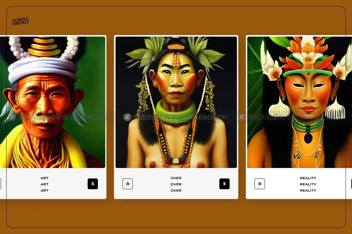 100款复古土著人物祖先首领古代原始部落肖像人像头像手绘插图插画图片素材 Portraits Vol.02插图25