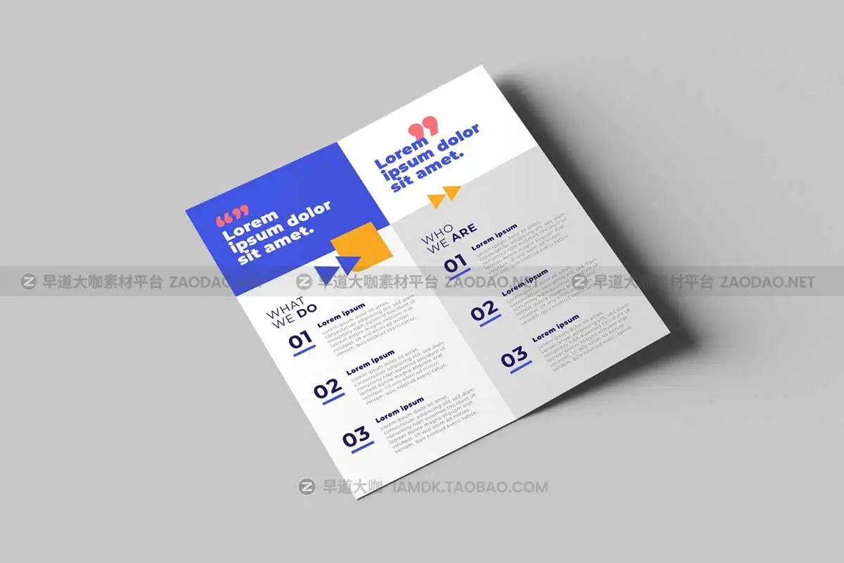 6款逼真两折页小册子画册设计展示贴图PSD样机模板素材 Bifold DL Brochure Mockups插图5