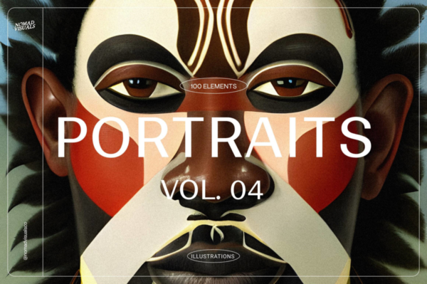 100幅神秘土著原始部落首领祖先人物头像手绘插画JPG背景图设计素材 Portraits Vol.04