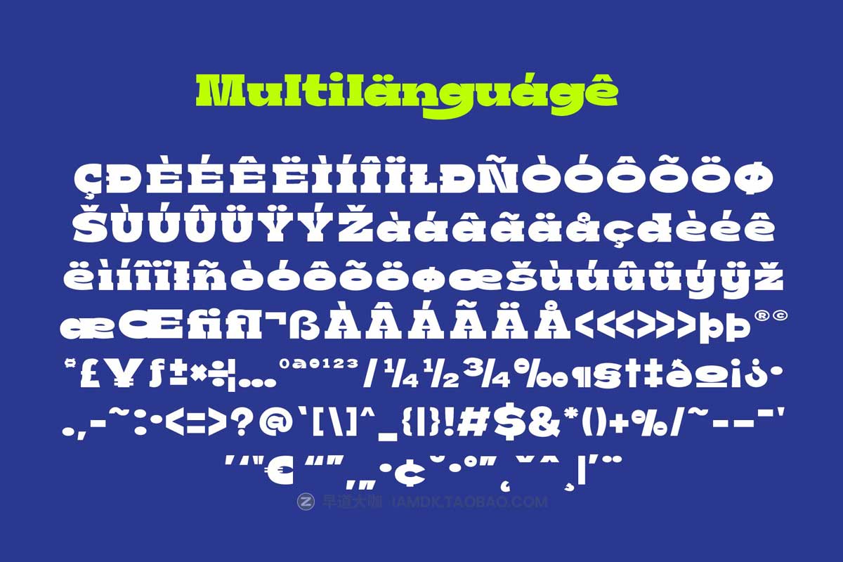 80年代复古卡通趣味儿童海报标题设计PROCREATE英文西文PSAI字体包 Boldie Slab Font Width插图1