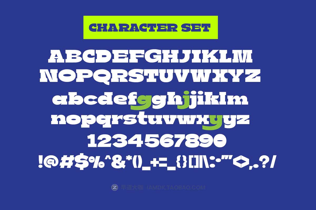 80年代复古卡通趣味儿童海报标题设计PROCREATE英文西文PSAI字体包 Boldie Slab Font Width插图6