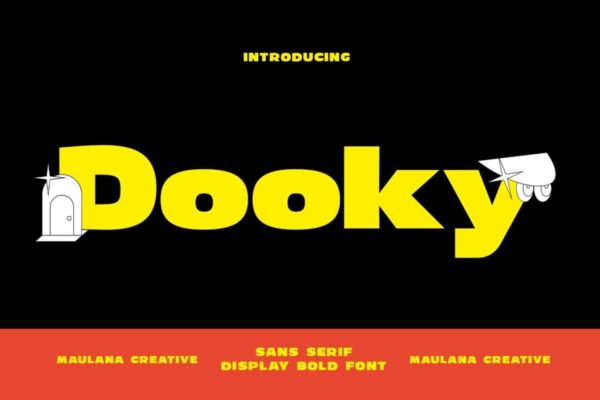 90年代复古怪诞海报标题Logo设计粗体英文字体安装包 Dooky Sans Serif Display Bold Font
