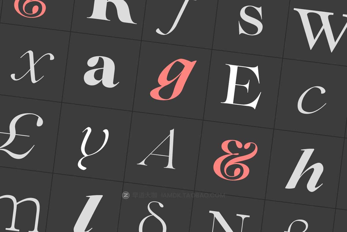 19世纪复古复兴风格杂志海报标题LOGO设计PSAI衬线英文字体素材 Lovelace – 30 fonts插图2