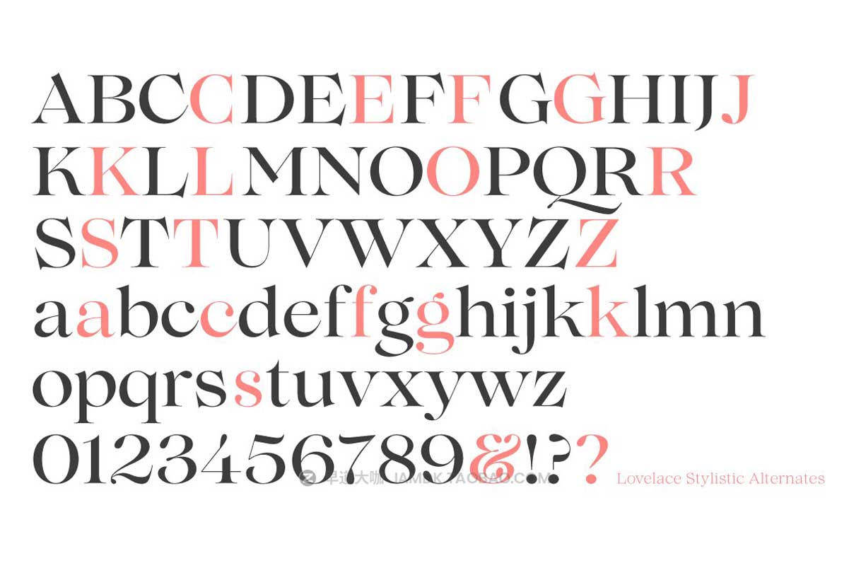 19世纪复古复兴风格杂志海报标题LOGO设计PSAI衬线英文字体素材 Lovelace – 30 fonts插图3