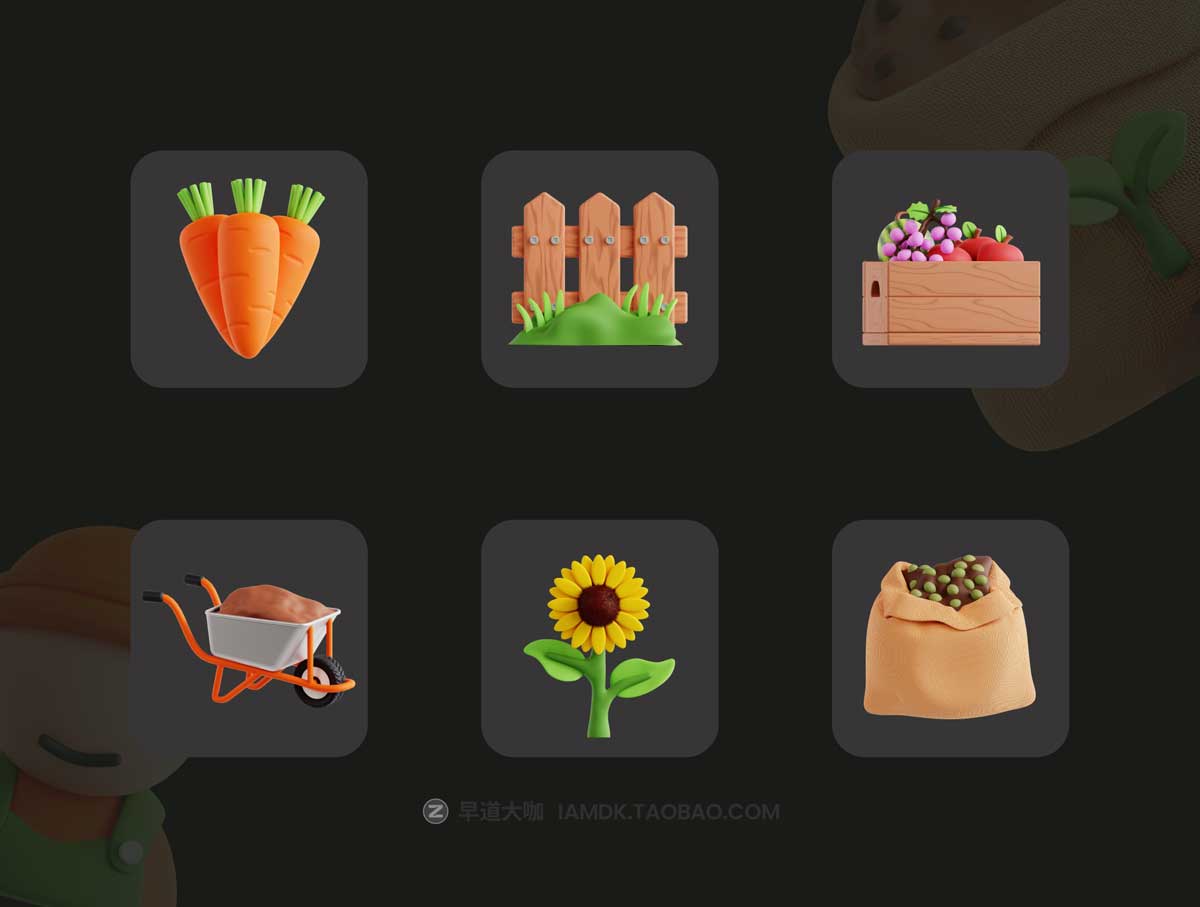 20款精美绿植花店园艺软件APP界面设计3D立体图标素材合集 3D Gardening Icon Set插图3