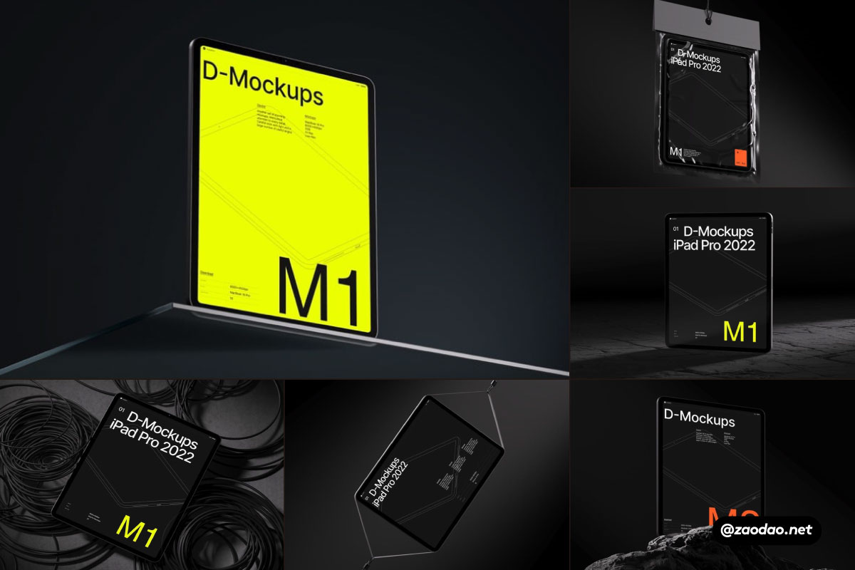 15款高级黑化风iPad Pro平板电脑设计作品展示贴图PS样机模板素材 D-Mockups: iPad Pro插图