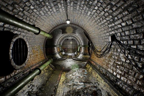 UE模型 废弃地下水道排水道隧道3D游戏场景素材 Abandoned Sewer