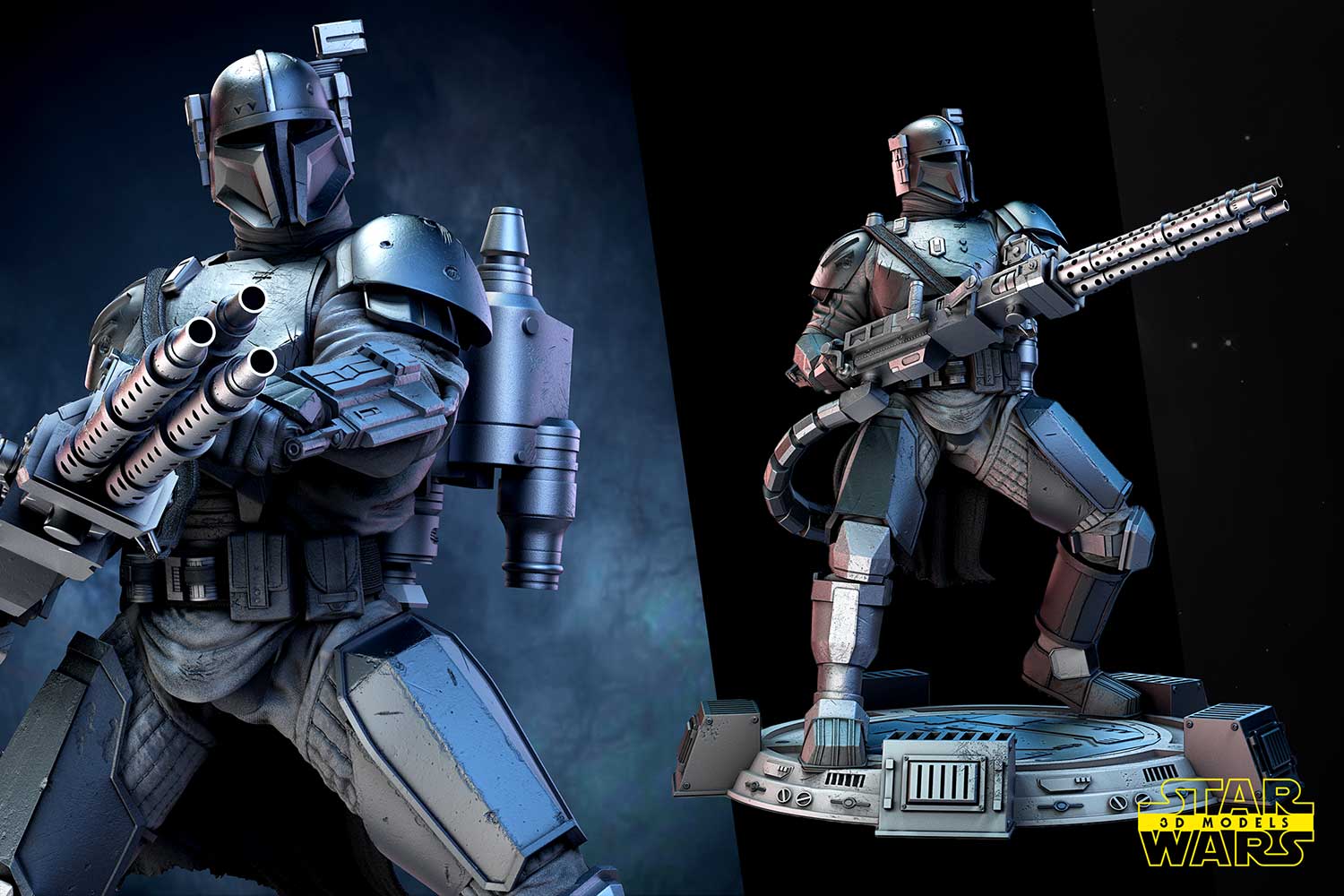 星球大战超级战士雕塑3D打印模型STL格式设计素材 Star Wars – Paz Viszla Sculpture – Star Wars 3D Models – Tested and Ready for 3D printing插图