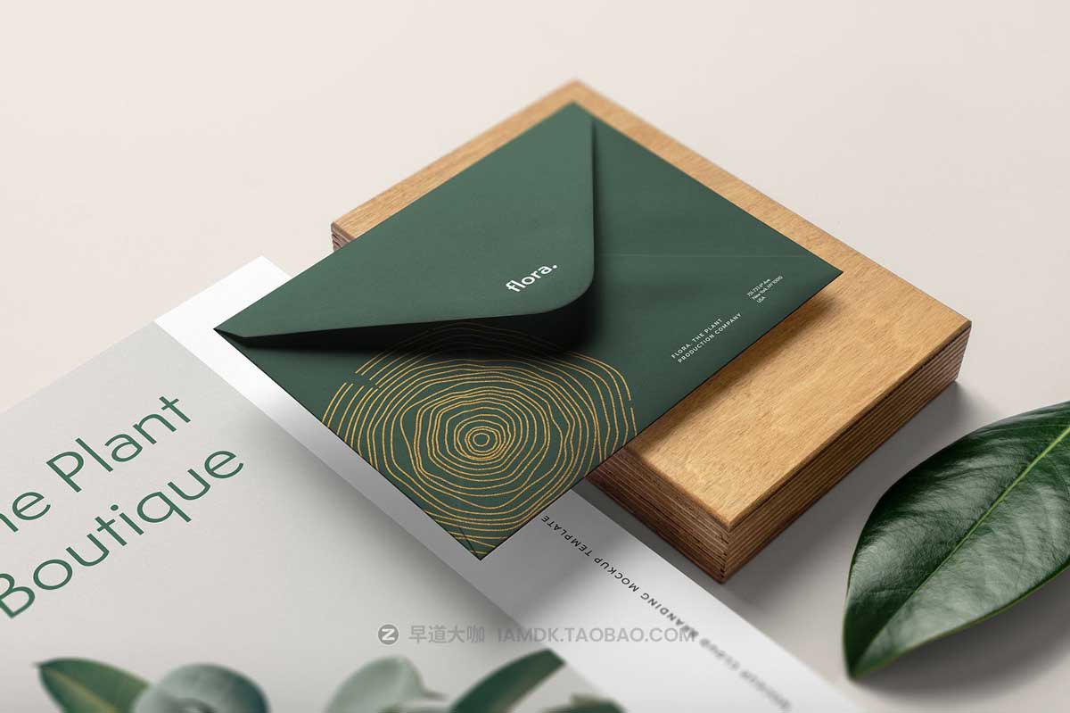 8款时尚优雅品牌VI设计名片信纸信封展示效果图PSD样机模板素材 Flora Branding Mockup Vol. 1插图3