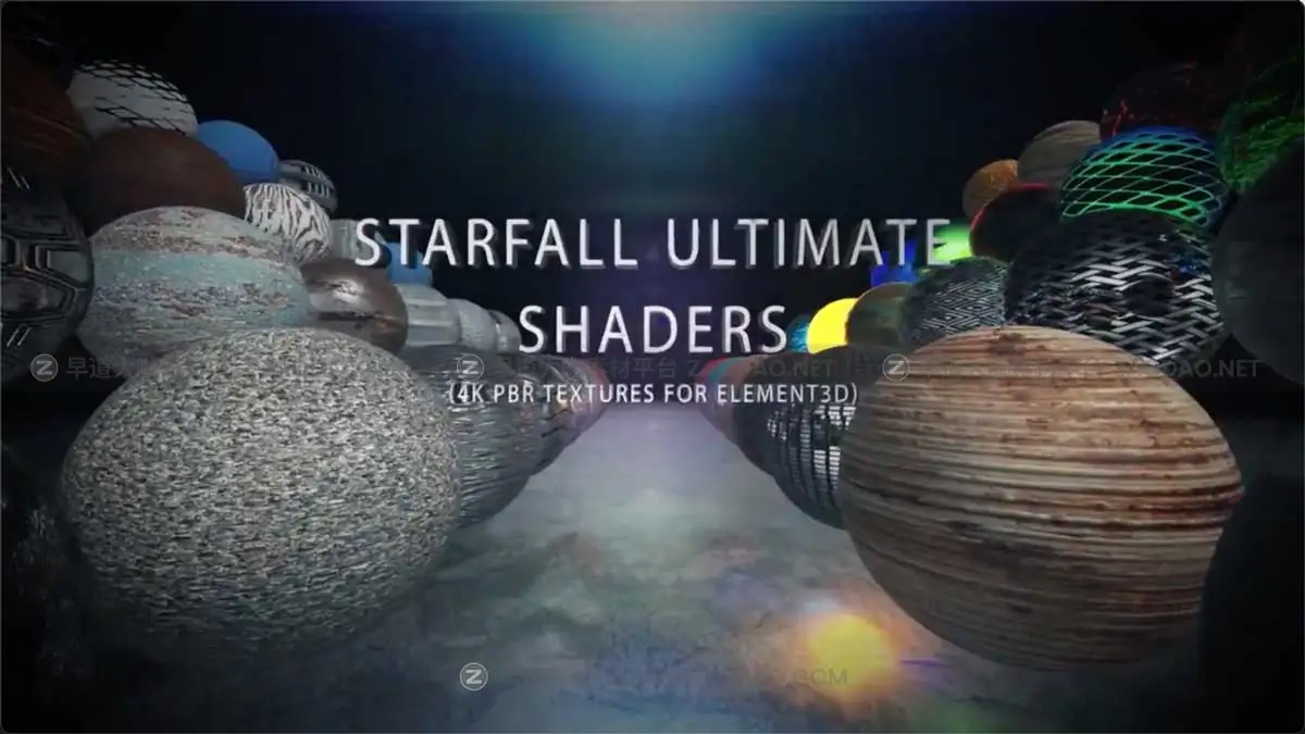 500组钢铁木纹石头砖块玻璃布料地面塑料文字倒角E3D材质预设 Videohive – Starfall Ultimate Shaders插图3