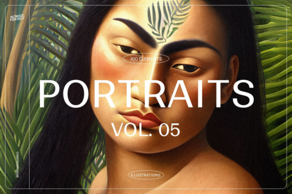 100幅原始部落祖先首领人物头像肖像手绘插画室内挂画图片设计素材 Portraits Vol.05