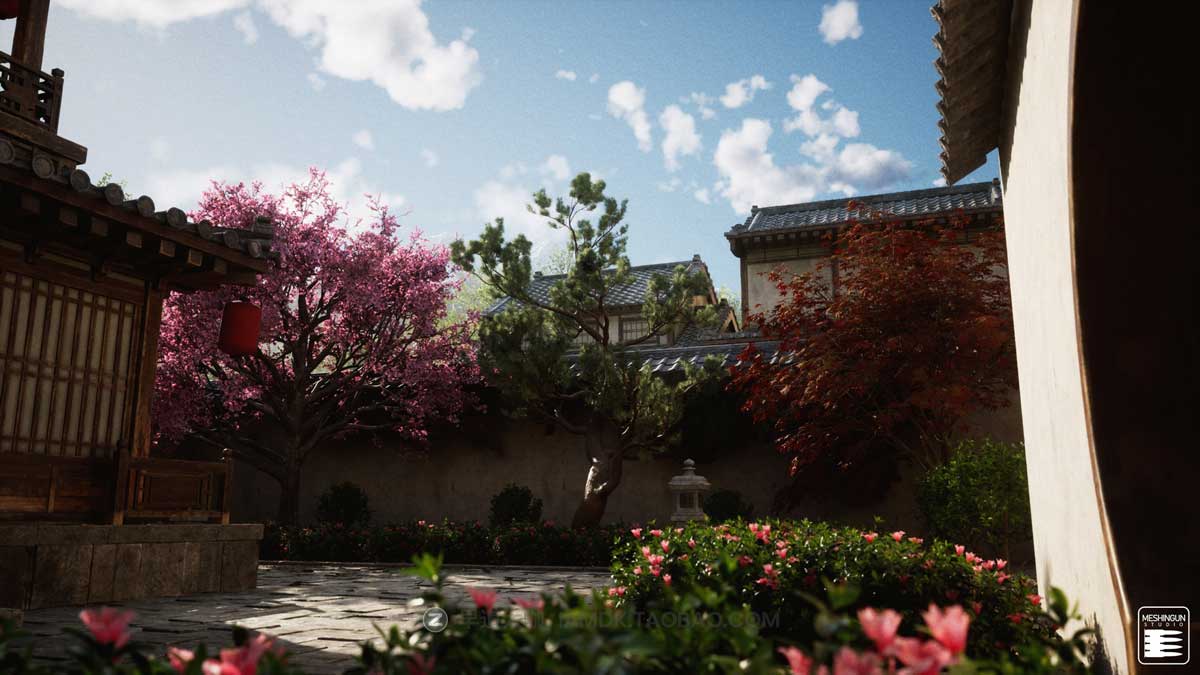 UE模型 复古封建社会日本和风城市寺庙楼阁建筑3D素材包 Unreal Engine – Feudal Japan Megapack插图10