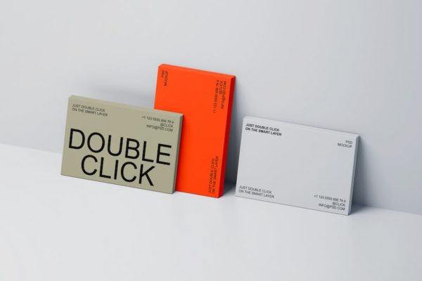 时尚商务名片卡片设计PS智能贴图样机模板素材 Business Card Mockup