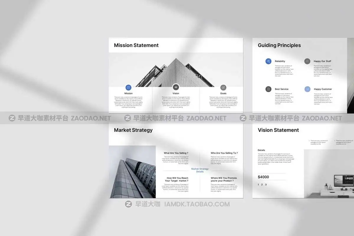 32页极简独特商务项目策划书提案图文排版设计演示文稿模板 Business Plan Presentation Template插图4