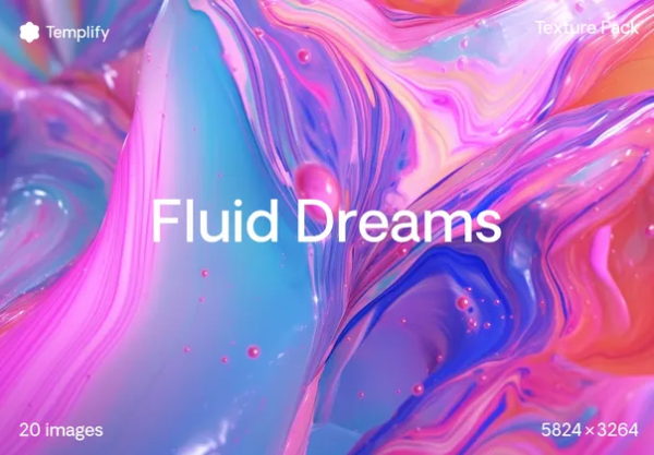 20款5K高清梦幻炫彩丙烯颜料流体抽象艺术液体背景底纹图片素材 Fluid Dreams Texture Background Pack
