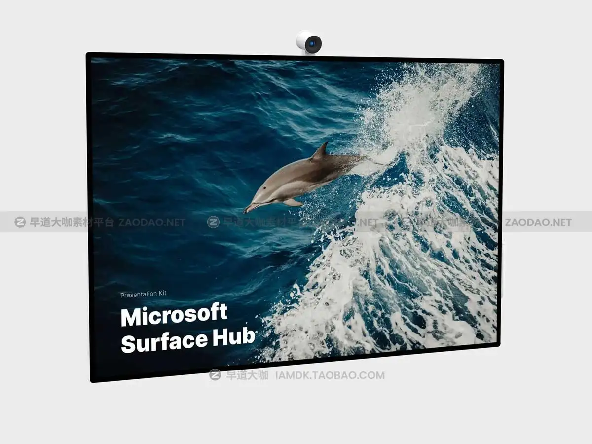 32款时尚微软Surface Hub一体式数字白板移动电脑团队会议平台UI界面设计屏幕展示PSD样机 Microsoft Surface Hub Mockups插图5
