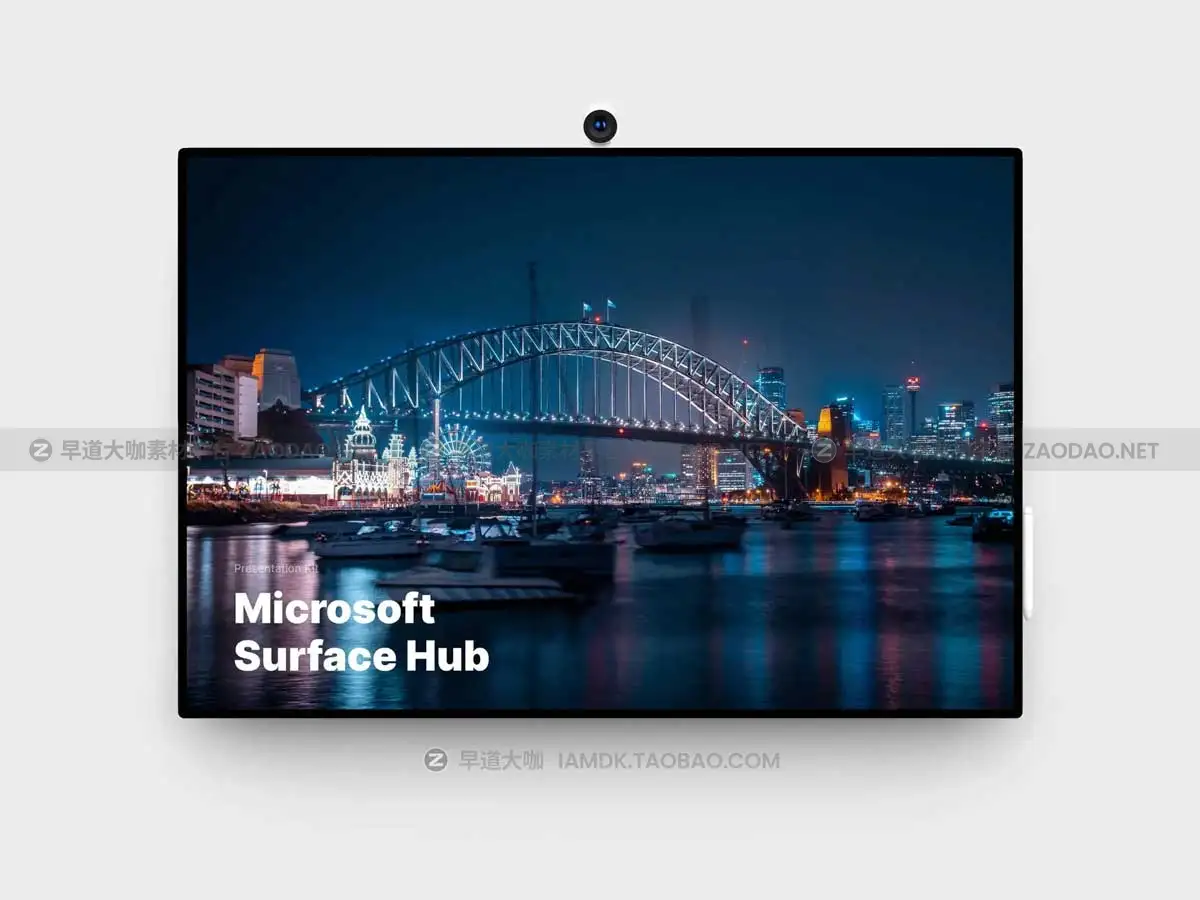 32款时尚微软Surface Hub一体式数字白板移动电脑团队会议平台UI界面设计屏幕展示PSD样机 Microsoft Surface Hub Mockups插图2