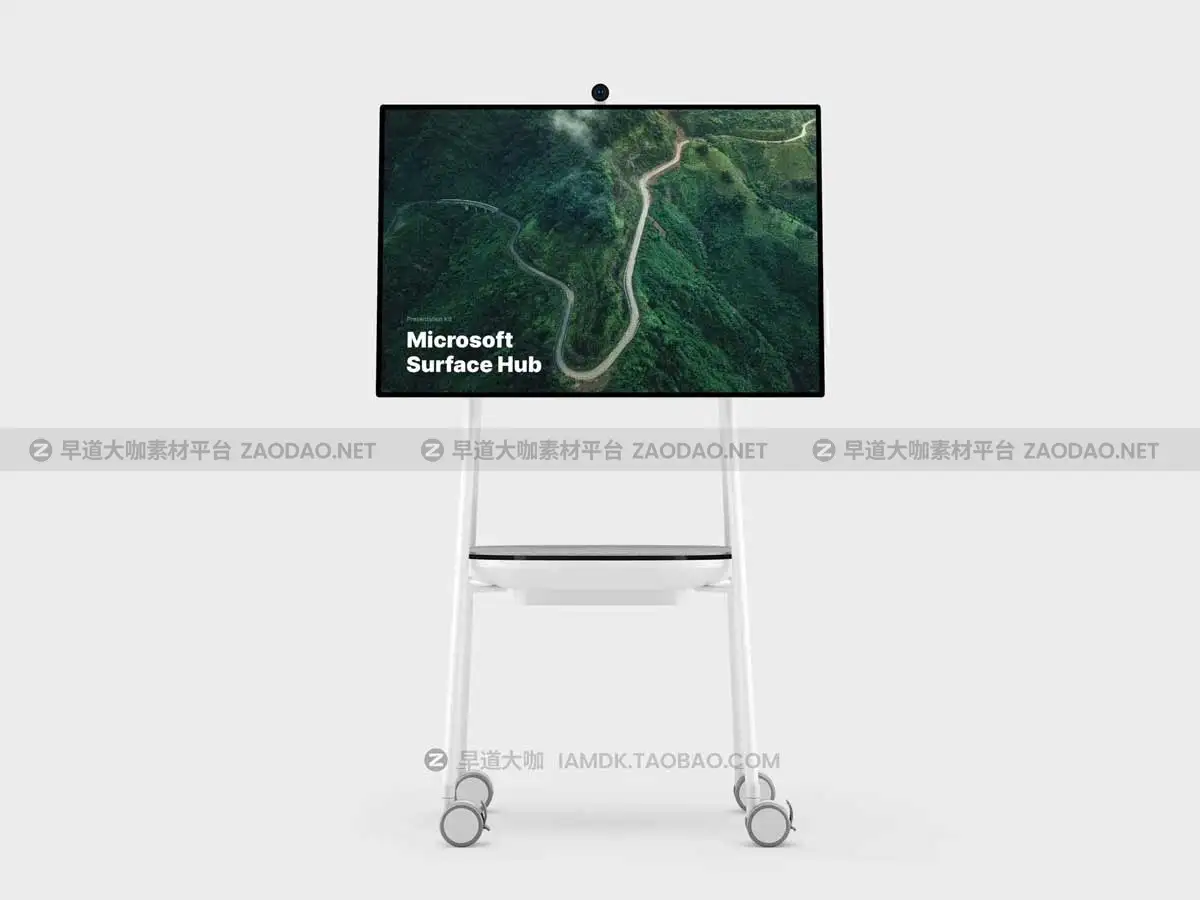 32款时尚微软Surface Hub一体式数字白板移动电脑团队会议平台UI界面设计屏幕展示PSD样机 Microsoft Surface Hub Mockups插图4