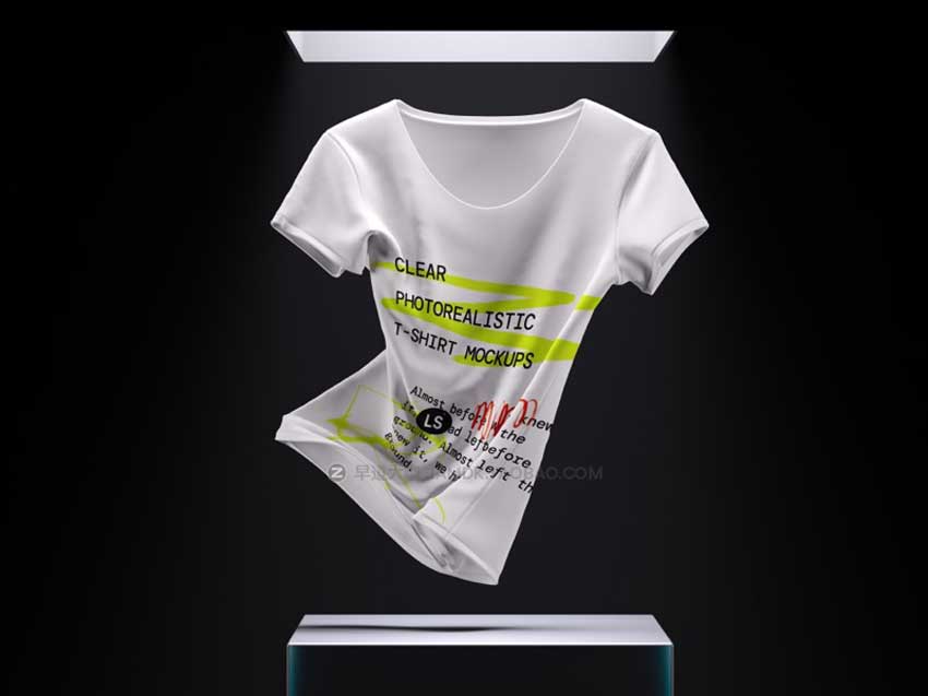 32款潮牌街头嘻哈服饰T恤半袖图案展示贴图样机PSD设计素材 T-Shirt Mockups插图25