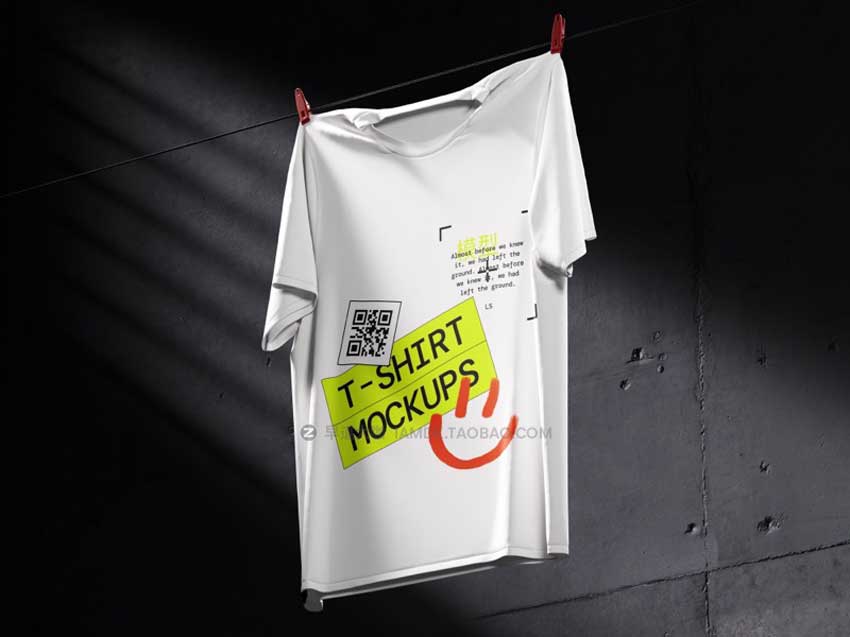 32款潮牌街头嘻哈服饰T恤半袖图案展示贴图样机PSD设计素材 T-Shirt Mockups插图17
