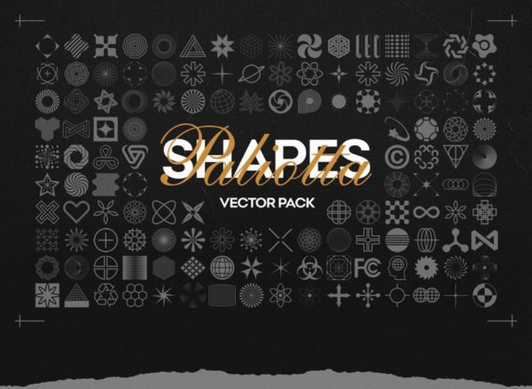 160款复古Y2K风酸性抽象艺术几何图案AI矢量设计素材包 Abstract Shapes Vector Pack