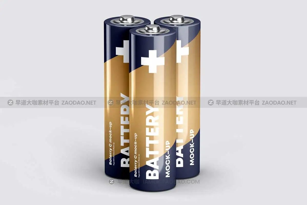 逼真5号碳性蓄电池干电池设计展示效果图PSD样机模板素材 Battery AA Mock-up插图5