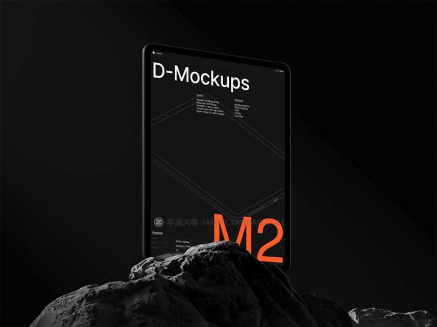 15款高级黑化风iPad Pro平板电脑设计作品展示贴图PS样机模板素材 D-Mockups: iPad Pro插图6