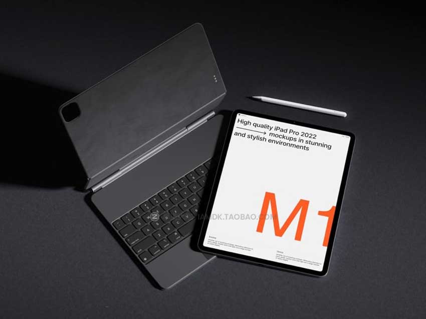 15款高级黑化风iPad Pro平板电脑设计作品展示贴图PS样机模板素材 D-Mockups: iPad Pro插图11